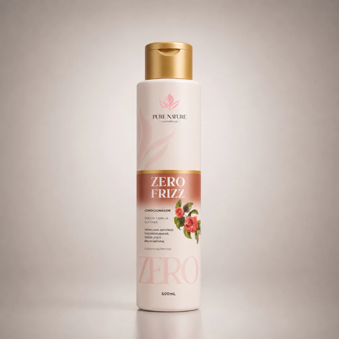 Condicionador Óleo de Camélia Pure Nature 500ml Zero Frizz Hidratação e Brilho para Cabelos
